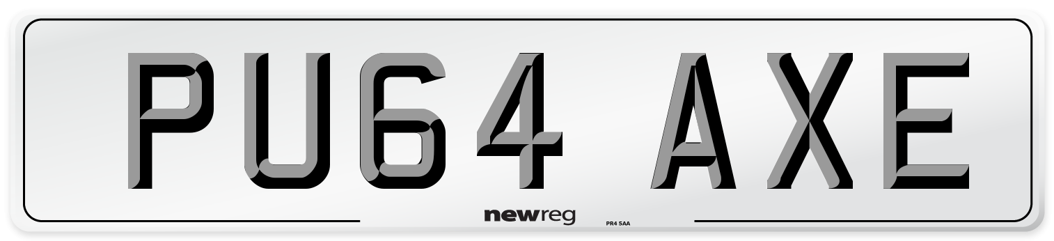 PU64 AXE Number Plate from New Reg